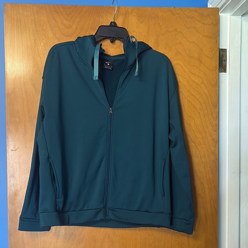 Nike Teal Zip-Up Hoodie with Hood Small